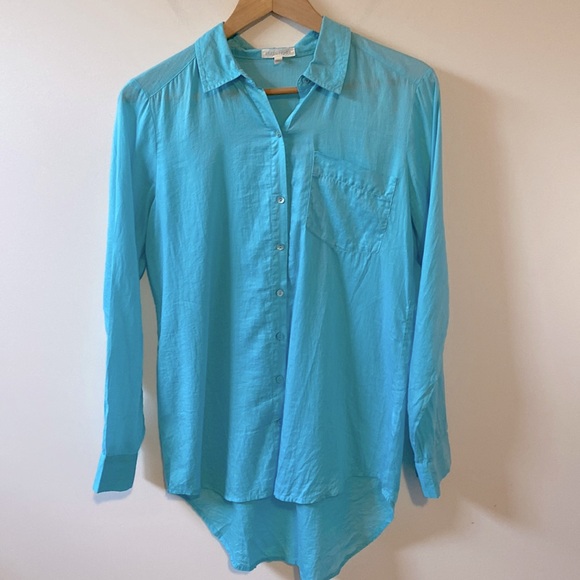 Eileen Fisher Button down Lightweight Cotton Shirt - Picture 1 of 6